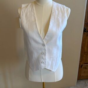 Dissh Banks White Linen Vest NWOT